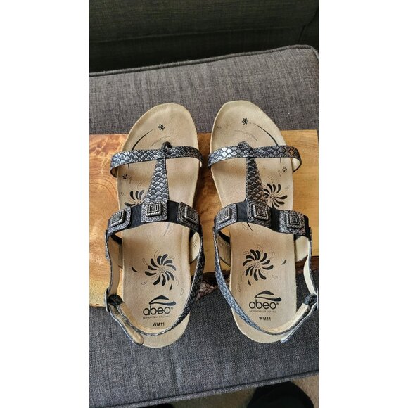 ABEO Biosystem T Strap Slingback With Buckle Leather Upper Size 11 Sandals - Picture 9 of 12